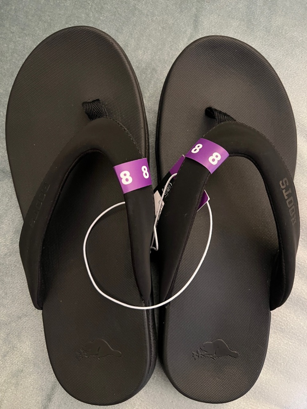 NWT Roots Black Women's Plush Flip Flops